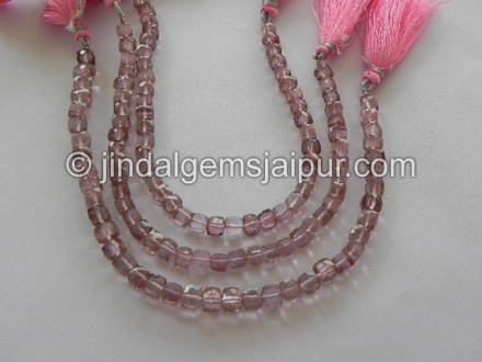 Pink Quartz Faceted Cube